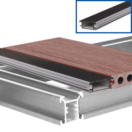 A840 QwickBuild Anti-Slip Strip in situ featuring 3M Safety-Walk grip surface for decking and ramps.