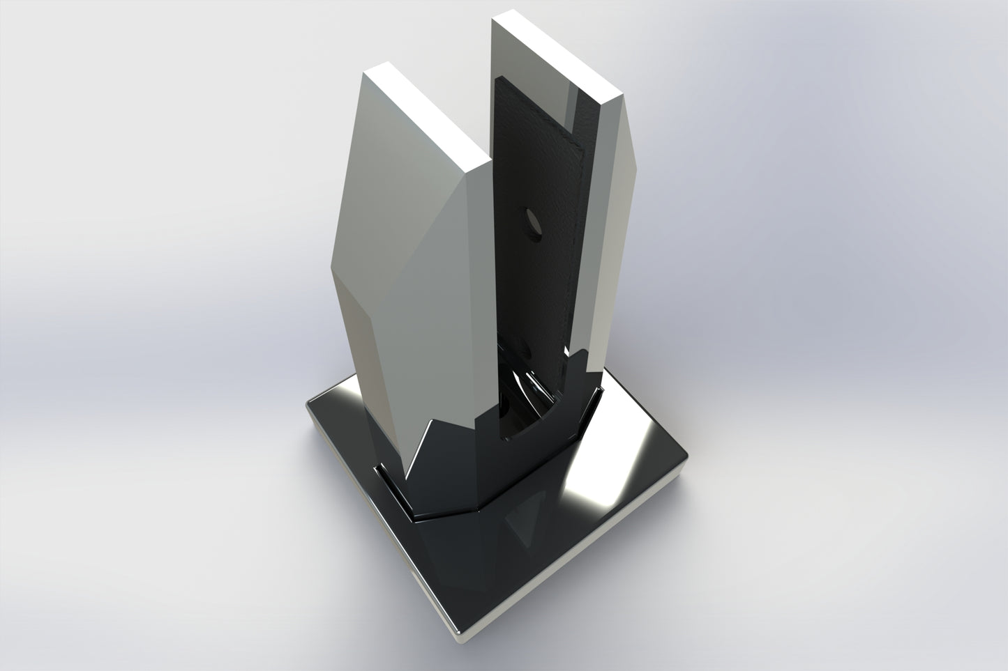 Square Based Mini Post Spigot with Tilt-Lock Glass Adjustment System