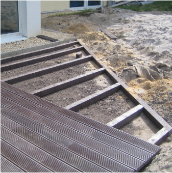 Brown Plastic Decking Joist 3000mm x 40mm x 40mm