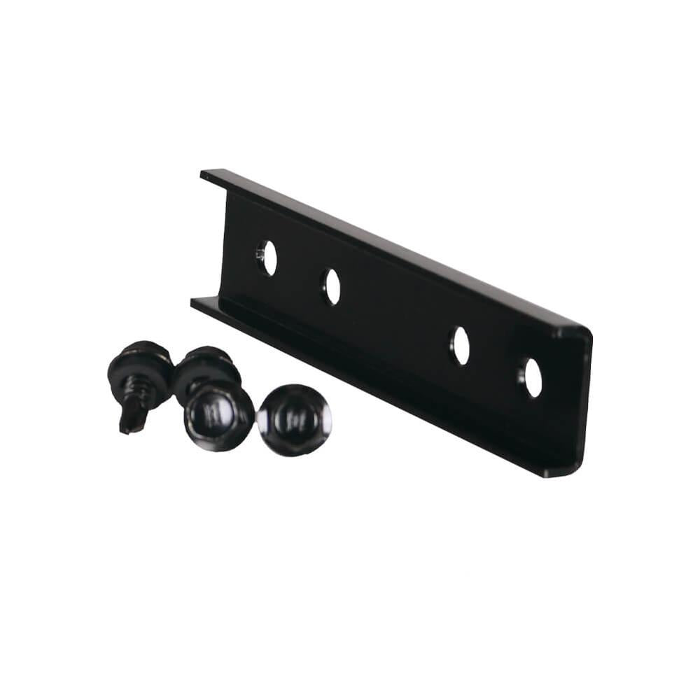 Detailed close-up of the A202 joiner bracket, highlighting its powder-coated finish, slotted fixing holes, and precision-engineered profile for robust joist connections