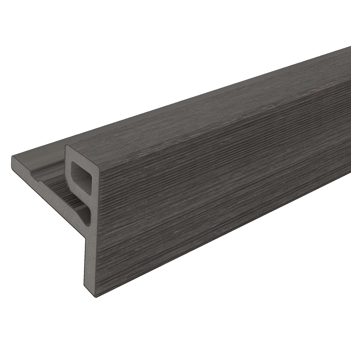 Dark Silver Grey Slatted End Trim - Composite Decking Company
