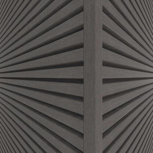 Dark Silver Grey Slatted Clad Corner Trim - Composite Decking Company