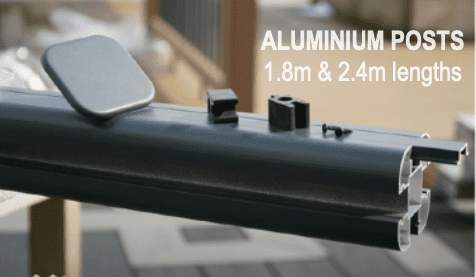 Ultrashield Naturale Fencing Aluminium Fence Post 80mm Square, Post Cap & Post Insert - Composite Decking Company