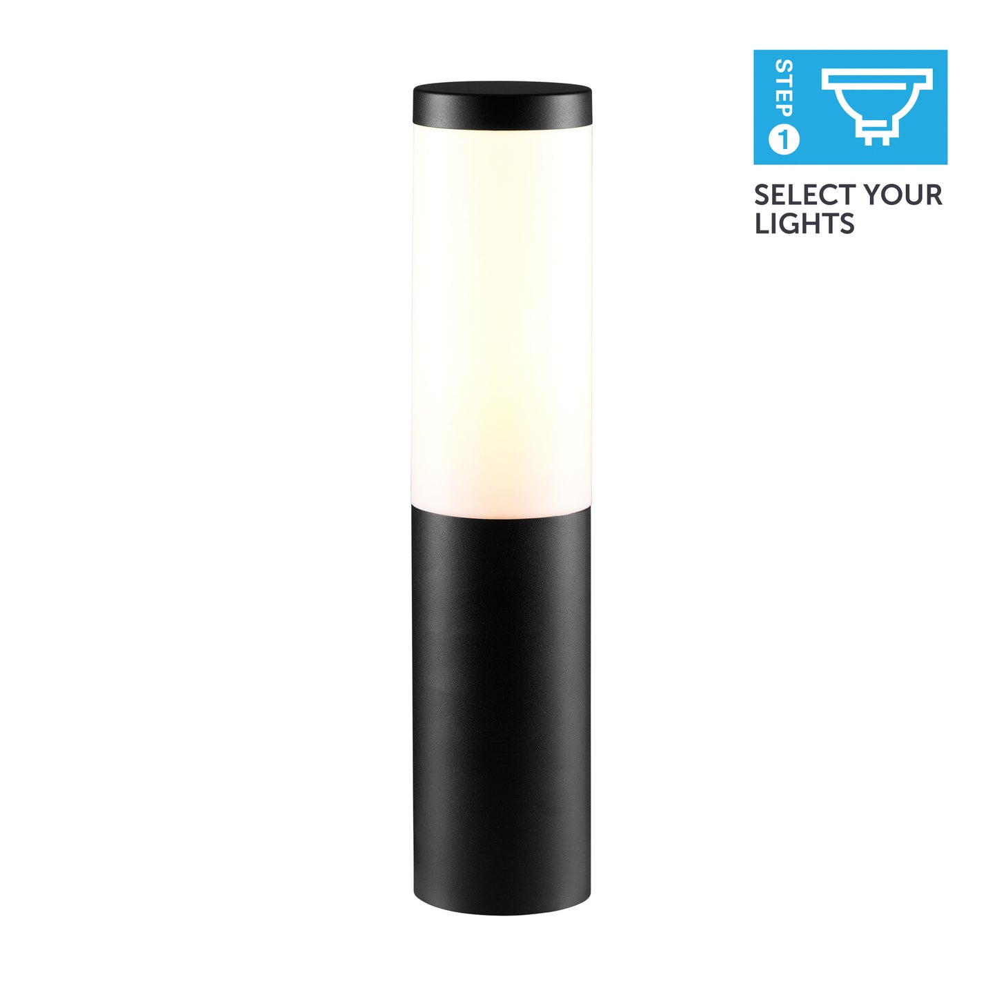 Black Bollard Light