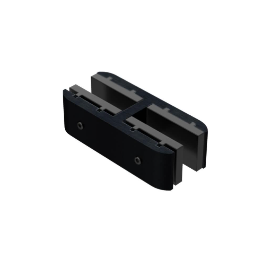 180° Glass Stiffener Aluminium [2 colours] - Suits 12mm Glass