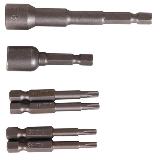 A420 QwickBuild Driver Pack with compatible bits for screws, bolts, and decking clips.
