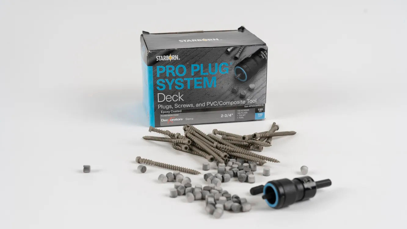 Solid Composite Decking Fastener Kit - 150 Screws x 165 Plugs