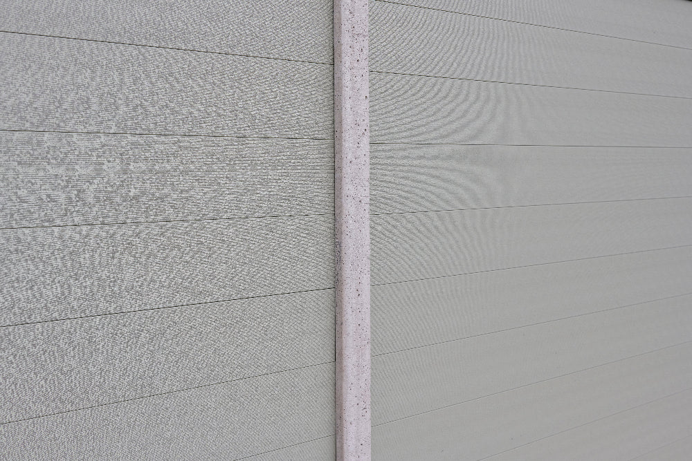 Light Grey prima Fence in Concrete Posts