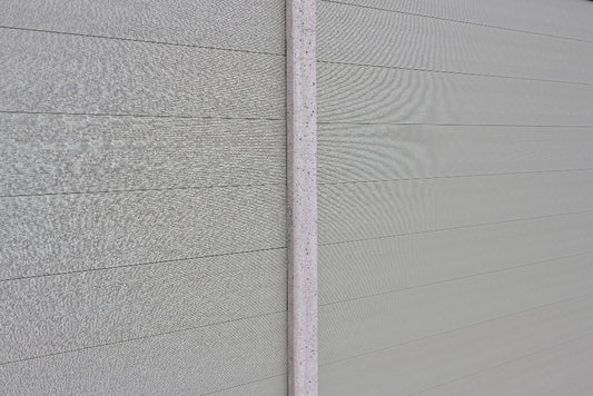 Light Grey prima Fence in Concrete Posts