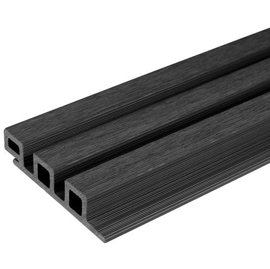 Midnight (Black) - Slatted Composite Cladding Panels - Board Width 120mm (115mm wide coverage)