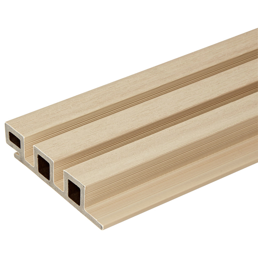 Composite Cladding Sample | Light Oak - Slatted Composite Cladding ...