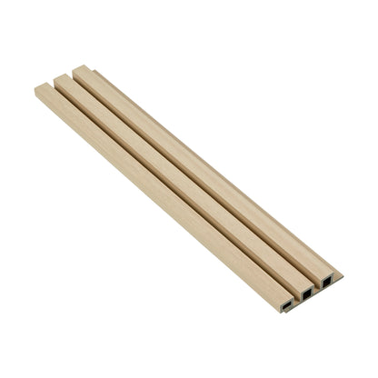 Light Oak - Slatted Composite Cladding Panels - Board Width 120mm (115mm wide coverage)