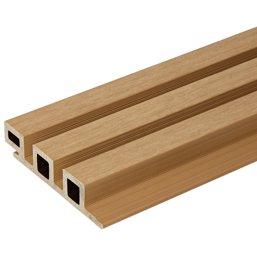 Composite Cladding Sample | Natural Oak - Slatted Composite Cladding ...