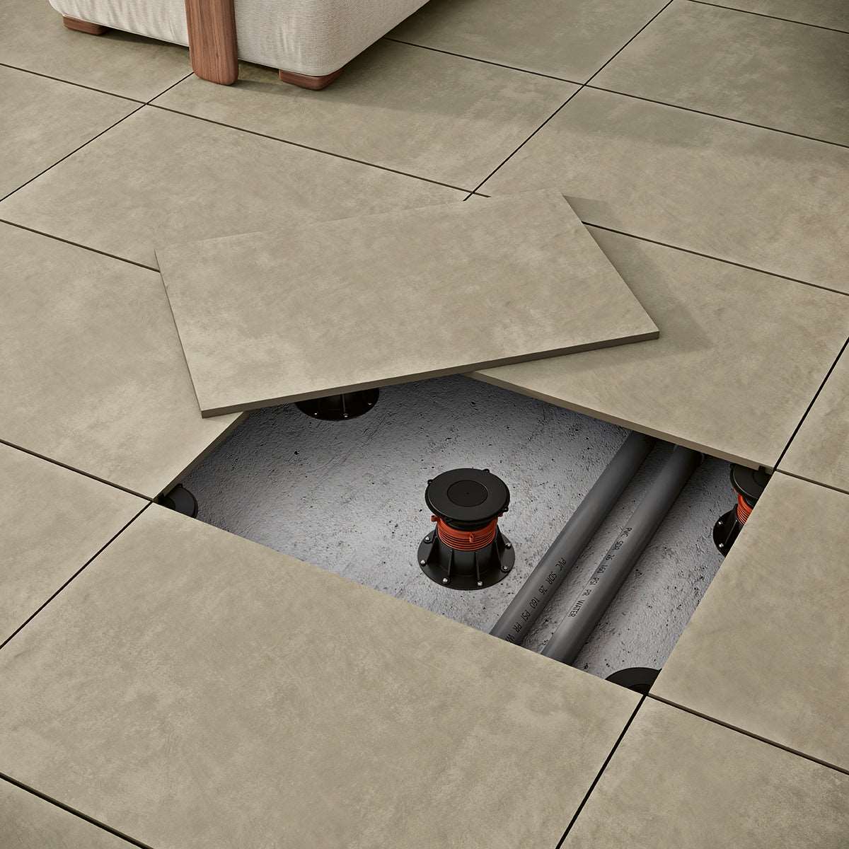 900x600mm Outdoor Porcelain Tiles Ground Tortora