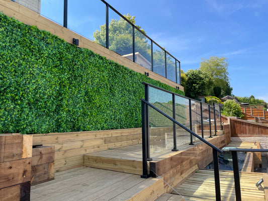 Elite Elegant Glass Deck railing Green Wall 6