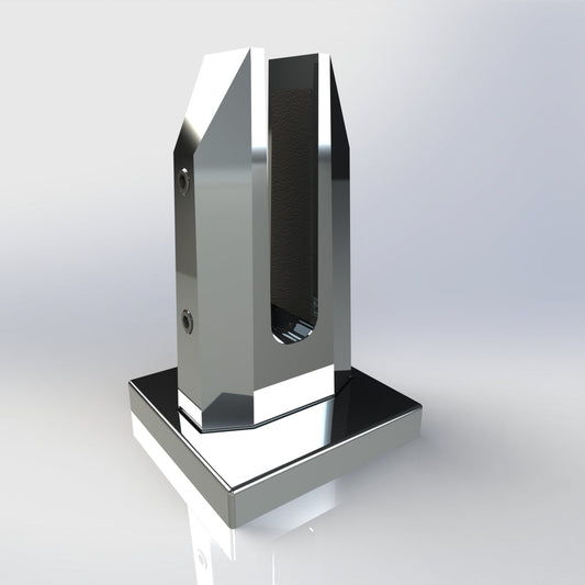 Square Based Mini Post Spigot with Tilt-Lock Glass Adjustment System