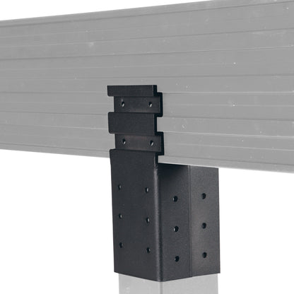Double bracket configuration with joists in place, illustrating load distribution and seamless QwickBuild integration.