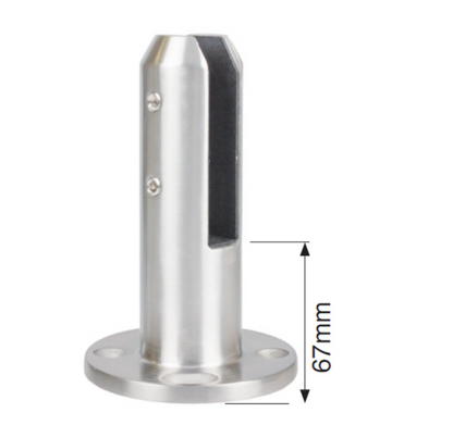 Glass Spigot Base Fix Round Model 12 - 15mm Glass Duplex 2205 Stainless Steel