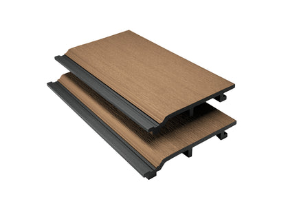 Triton Teak  - Composite Shiplap Cladding - Board Width: 174mm (150mm coverage) x 3.6m