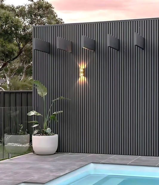 Light Grey - Slatted Composite Cladding Panels - Board Width 219mm (200mm wide coverage) x 26mm