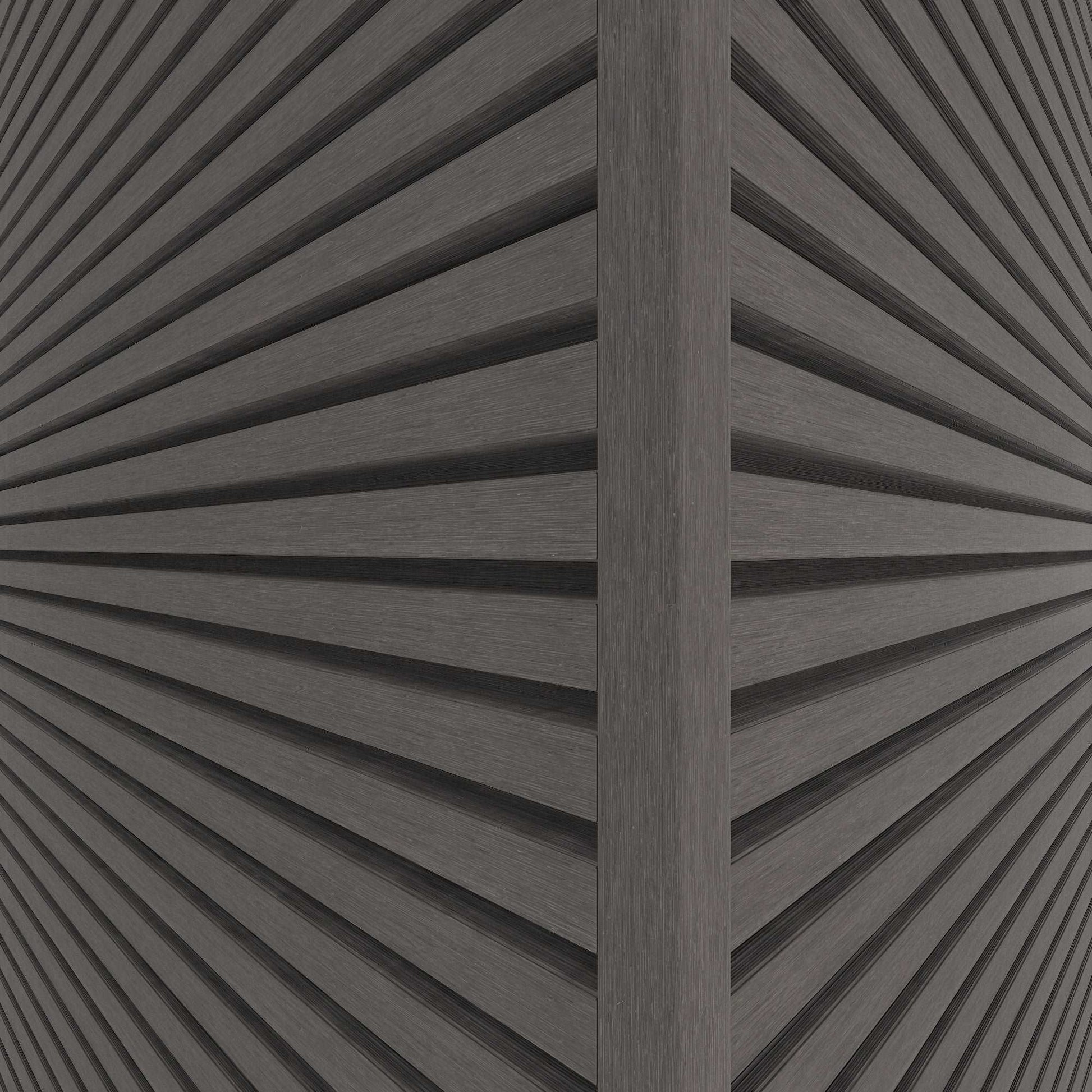 Dark Silver Grey Slatted Clad Corner Trim - Composite Decking Company