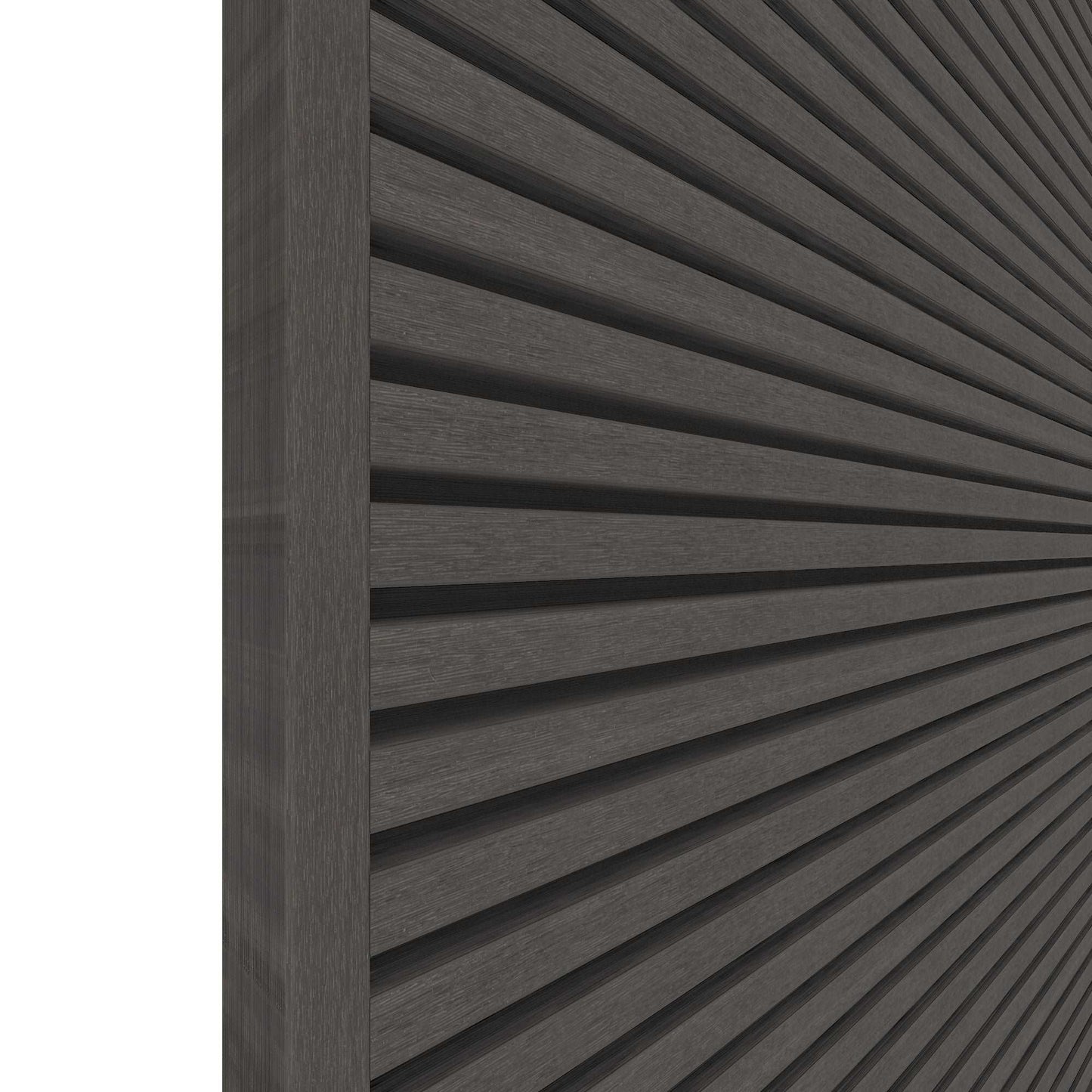 Dark Silver Grey Slatted End Trim - Composite Decking Company