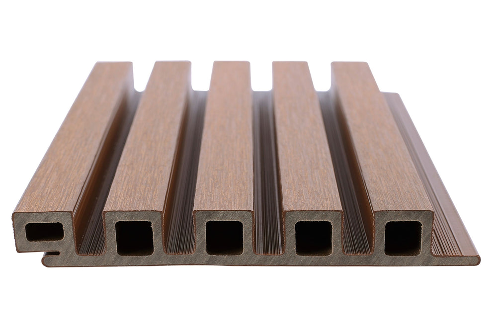 Cladding Material Sample Composite Cladding Sample | Teak - Slatted Composite Cladding Panel ...