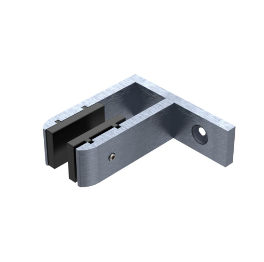 Wall to Glass Stiffener Aluminium [2 colours] - Suits 12mm Glass