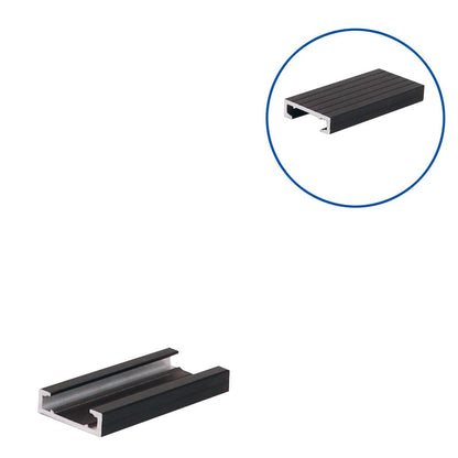 QwickBuild A100 aluminium joist profile 13x45mm – ultra-low height subframe for decking and tile systems over membranes or ground-level installs.